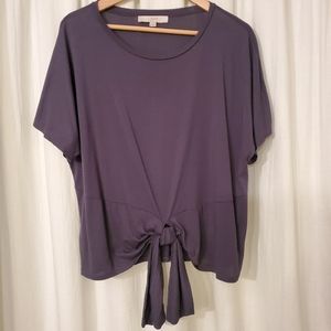 LOFT Tie Front Short Sleeve Tee XL